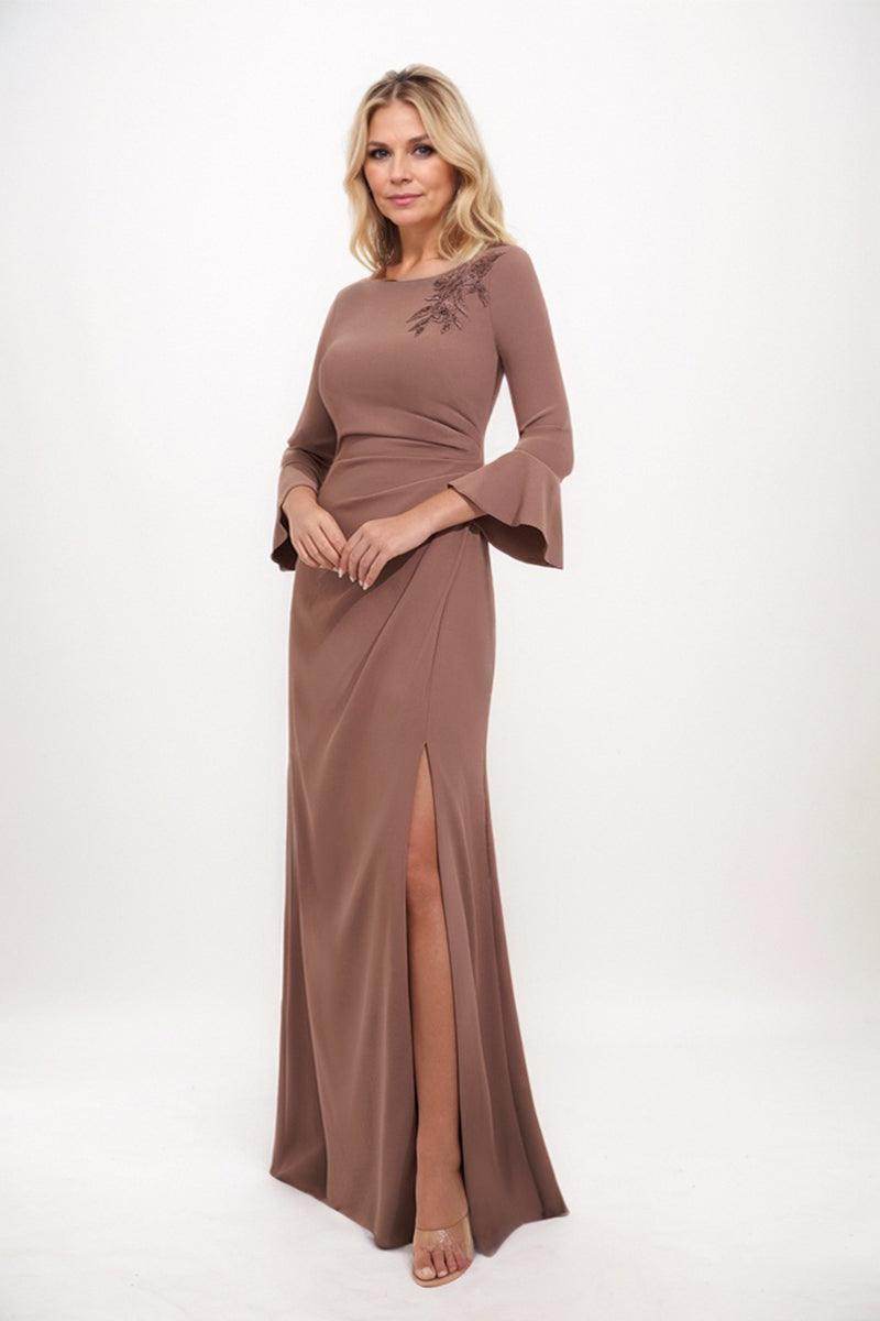 A-line Maxi Stretch Crepe Mother Dress CM0232 - COCOMELODY